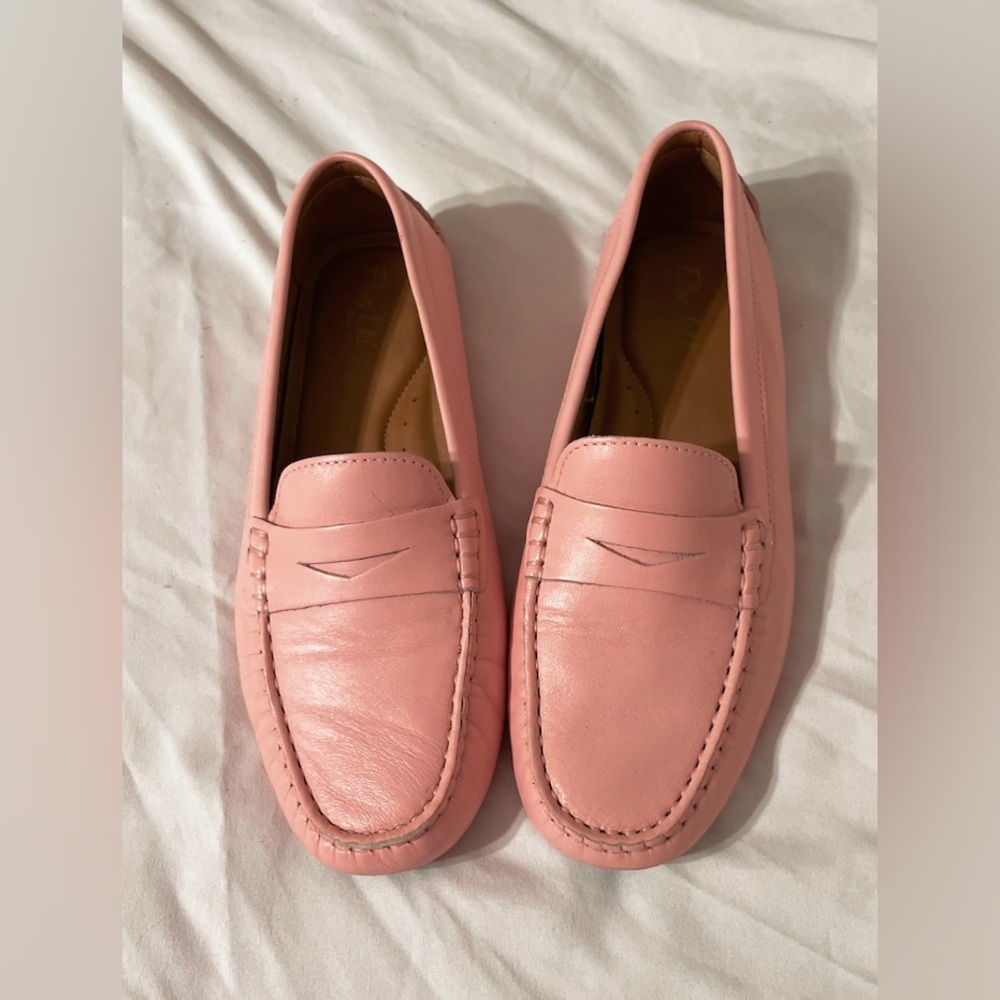 Flag Ltd nappa glove Pink Leather Loafers 7M